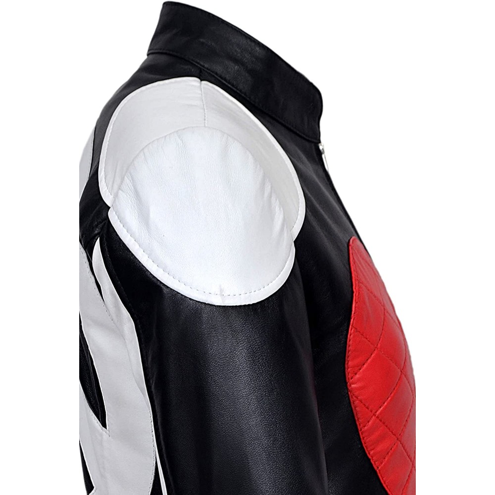 Kylie Minogue Red Heart Leather Quilted Jacket